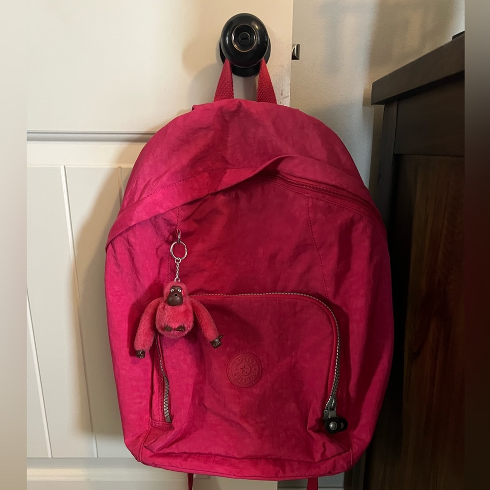 Hot pink Kipling backpack